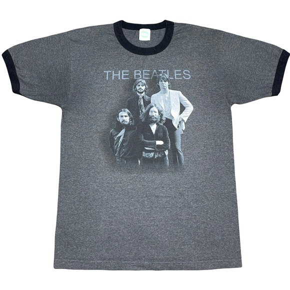 Vintage THE BEATLES T-Shirt 2005 Appke Corp Band Tee Ringer sz LARGE - Picture 1 of 8